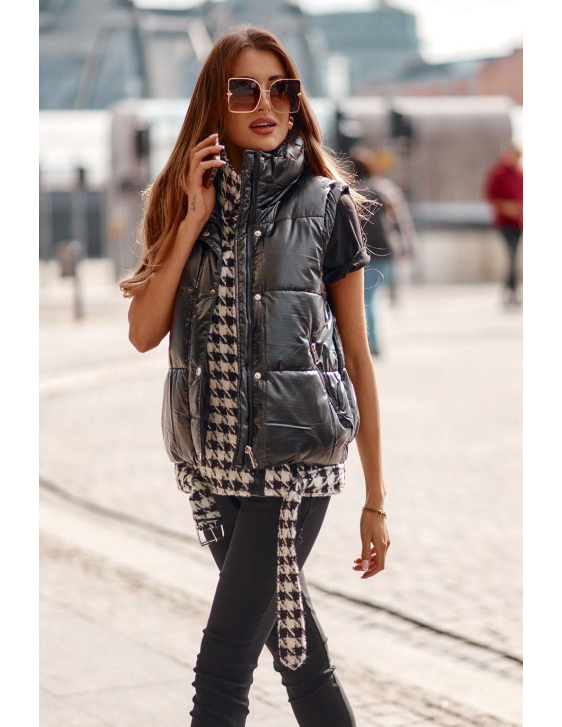 Black and cream quilted jacket/vest 8273 - Online store - Boutique